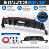 MMO For 2015-2017 Ford Mustang HN Style Rear Bumper Lip Rear Diffuser