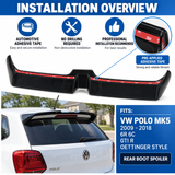 MMO For VW Polo MK5 2009-2018 6R 6C GTI R Oettinger Style Rear Boot Spoiler