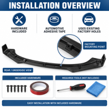 MMO Front Bumper Lip Splitter Fit for 2013-2020 VW Golf MK7 MK7.5 R GTD GTI TDI Painted Gloss Black One Piece Style Without Logo