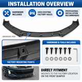 MMO Front Bumper Lip Splitter Fit for 2013-2020 VW Golf MK7 MK7.5 R GTD GTI TDI Painted Gloss Black One Piece Style Without Logo