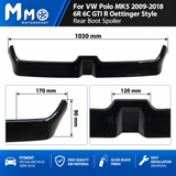 MMO For VW Polo MK5 2009-2018 6R 6C GTI R Oettinger Style Rear Boot Spoiler