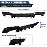 MMO Rear Diffuser For 2018-2021 BMW X3 G01 M40i M-Sport Rear Bumper Lip