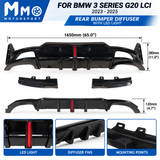 MMO For 2023-2025 BMW 3 Series G20 LCI  Rear Bumper Lip with LED Light Rear Diffuser