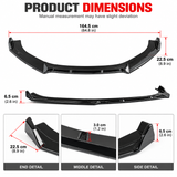 MMO Front Bumper Lip Splitter Fit for 2013-2020 VW Golf MK7 MK7.5 R GTD GTI TDI Painted Gloss Black One Piece Style Without Logo