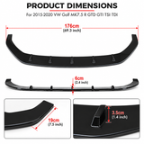 MMO For 2015-2020 VW Golf MK7.5 R GTD GTI TSI TDI Front Bumper Splitter Spoiler Lip Front Lip