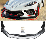 For 2020-2024 Chevrolet Corvette C8 Front Lip Stingray Z51 Front Bumper Lip Splitter Matte Black