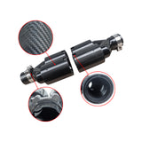 MMO For BMW Universal Tail Pipes Y Style 2.5" Inlet 3.5"Outlet Dual Exhaust Tip -Carbon Fibre