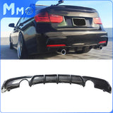 MMO Dual Single Exit Rear Diffuser For 2012-2018 BMW 3 Series F30 Carbon Fiber Print (New Style)