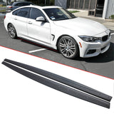 For BMW F32 F33 F36 4 Series 2014-2020 M-Sport Rocker Panel Extension Lips Side Skirts Matte Black