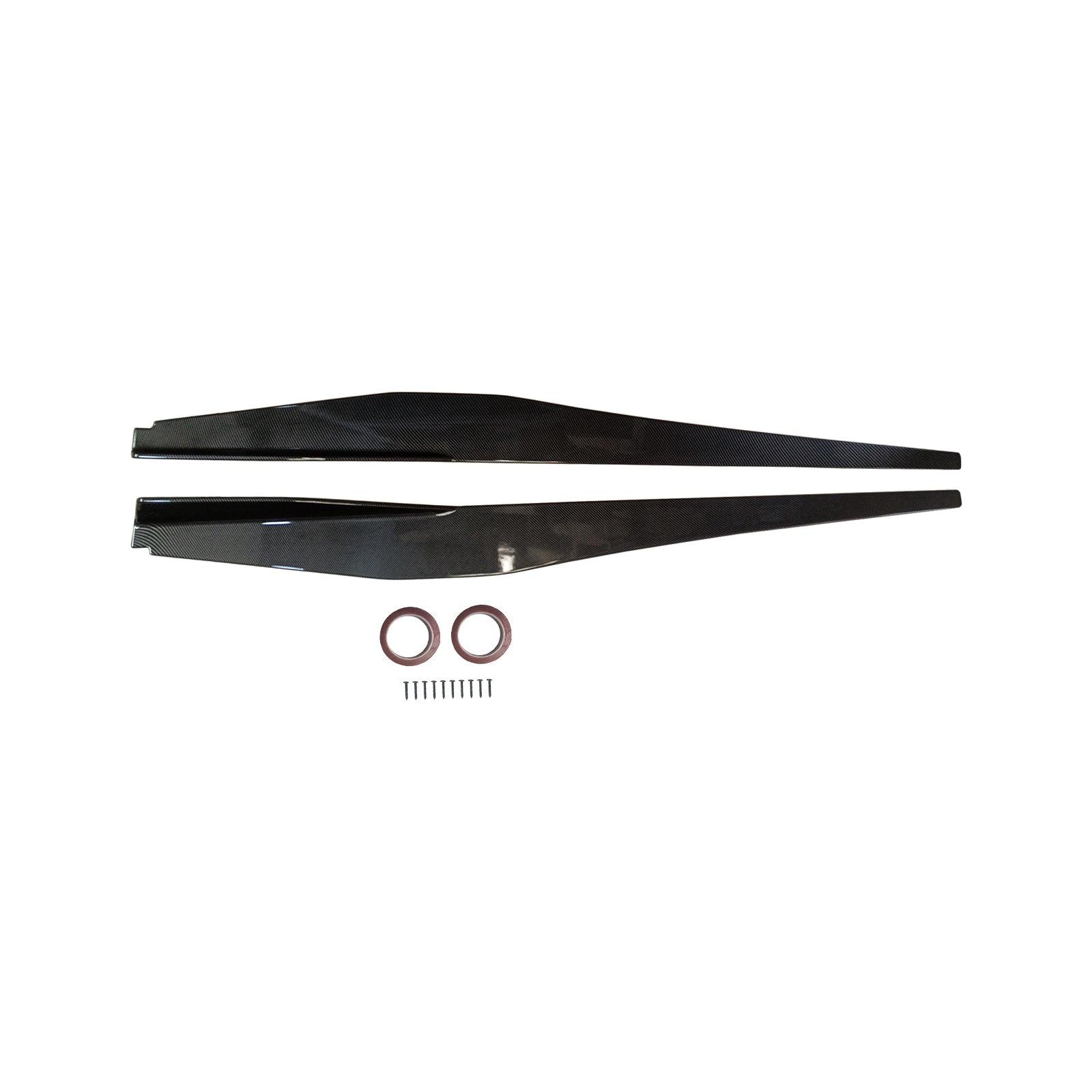 5VM Style Side Skirts Extensions For Corvette C8 2020-2023 – Carbon Fiber Look, ABS, With Hardware