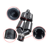 MMO For BMW Universal Tail Pipes Y Style 2.5" Inlet 3.5"Outlet Dual Exhaust Tip -Carbon Fibre