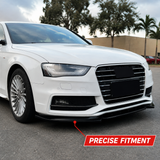 NINTE Front Bumper Lip Splitter Kit Fit for Audi A4 B8.5 S line and S4 B8.5 2013-2016 Gloss Black 3-Piece
