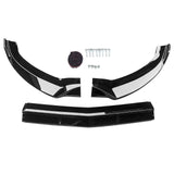 Front Lip for 2015-2018 Benz C-Class W205 Sport 3PCS Front Bumper Lip Splitter Gloss Black