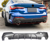 For 2021-2024 BMW 4 Series G22 G23 M-Sport Rear Diffuser W/Break Light Carbon Fiber Look