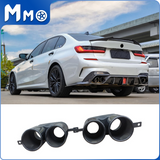MMO For 2019-2025 BMW 3 series G20 Universal Gloss Black Tailpipe Tips Exhaust Tips