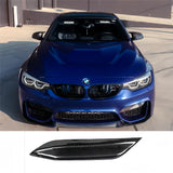 Dry carbon fiber upper fang trim for 2015-2019 BMW M3 F80 and M4 F82 F83 front bumper