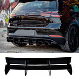 For VW Golf7.5 MK7.5 R 2016-2020 Rear Blade Style Diffuser Spoiler Body Kit Gloss Black