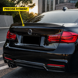NINTE Rear Trunk Spoiler Wing Fit for BMW F30 3 Series Sedan 2013-2018 and F80 M3 Sedan 2015-2018 Painted Gloss Black One Piece PSM High-Kick Duckbill Style