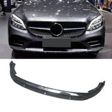 Front Bumper lip for 2019-2021 Mercedes Benz W205 C Class with AMG Package Lower Splitter Carbon Fibre Look