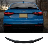 Rear Spoiler For 2017-2024 Audi A4 S4 B9 Highkick M4 Style Trunk Wing Gloss Black