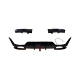 Rear Diffuser For BMW 3 Series G20 LCI 2023-24 Rear Bumper Lip with LED Light Gloss Black