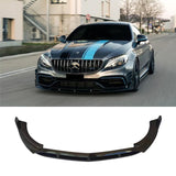 For 2015-2021 Mercedes-Benz C-Class AMG C63 C63S B Style Front Bumper Lip Splitter Gloss Black