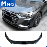 MMO Front Lip For 2025+ Audi A3 8Y Sline Front Bumper Spoiler Splitter Lip Kit Gloss Black