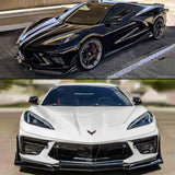 For 2020-2024 Chevrolet Corvette C8 Front Lip Stingray Z51 Front Bumper Lip Splitter Gloss Black