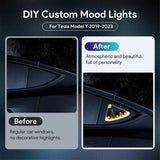 For Tesla Model Y Car Triangle Window Light Decoration