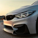 Upgrade your 2015-2019 BMW M3 F80 or M4 F82/F83 with our V2 dry carbon fiber upper fang trim for a sleek, lightweight front bumper enhancement