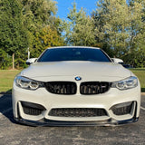 For 2015-2020 BMW F80 M3 F82 F83 M4 V Style Real Carbon Fibre Front Bumper Lip Splitter