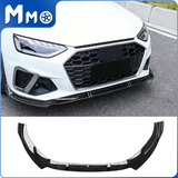 MMO Front Lip For 2020-2022 Audi A4 S4 Front Splitter Lip Lower Bumper 3 Pieces