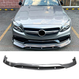 For 2015-2021 Mercedes-Benz C-Class AMG C63 C63S B Style Front Bumper Lip Splitter Carbon Fibre Look