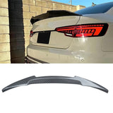 Rear Spoiler For 2017-2024 Audi A4 S4 B9 Highkick M4 Style Trunk Wing Carbon Fibre Look