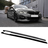 For 2019-2024 BMW G20 G28 3 Series M Sport Side Skirts Extension Gloss Black