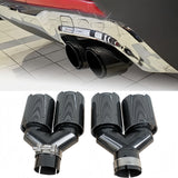 MMO For BMW Universal Tail Pipes Y Style 2.5" Inlet 3.5"Outlet Dual Exhaust Tip -Carbon Fibre