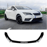 Front Lip Splitter for Seat Leon MK3.5 2017-2020 – Enhance Style and Performance Gloss Black