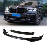 Front Lip For 2019-2024 BMW G05 X5 M-Sport Front Splitter Gloss Black
