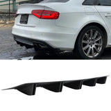 MMO Rear Diffuser For Audi A3 A4 A5 S4 S3 10 Fins Bumper Splitter Spoiler Black Set