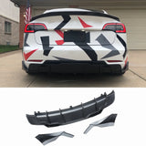 For 2017-2023 Tesla Model 3 Rear Bumper Lip Diffuser with Aprons Splitters Matte Black