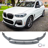 Front Lip For 2018-2021 BMW G01 X3 G02 X4 M-Sport 2PCs Front Bumper Splitter Carbon Fibre Look