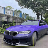 Front Lip For 2021-2023 BMW 5 Series G30 G31 Facelift M Sport Front Bumper Splitter Carbon Fibre Look