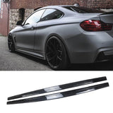 For BMW F32 F33 F36 4 Series 2014-2020 M-Sport Rocker Panel Extension Lips Side Skirts Carbon Fibre Look