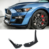 Winglet Splitters For 2015-2021 Ford Mustang GT500 Style Front Bumper Corner Spoiler Gloss Black