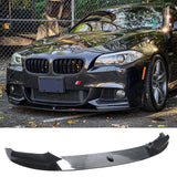 For BMW 5 Series 2011-2016 F10 M Sport One Piece Front Bumper Lip Splitters Carbon Fibre Look