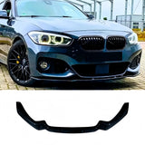 MMO Front Lip For 15-19 BMW 1 Series F20 F21 LCI Front Splitter M Sport Gloss Black
