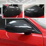 Carbon Fiber Style Side Mirror Cover Overlays for 2016-2022 Tesla Model X, Painted ABS Caps (Not Replacement Parts)