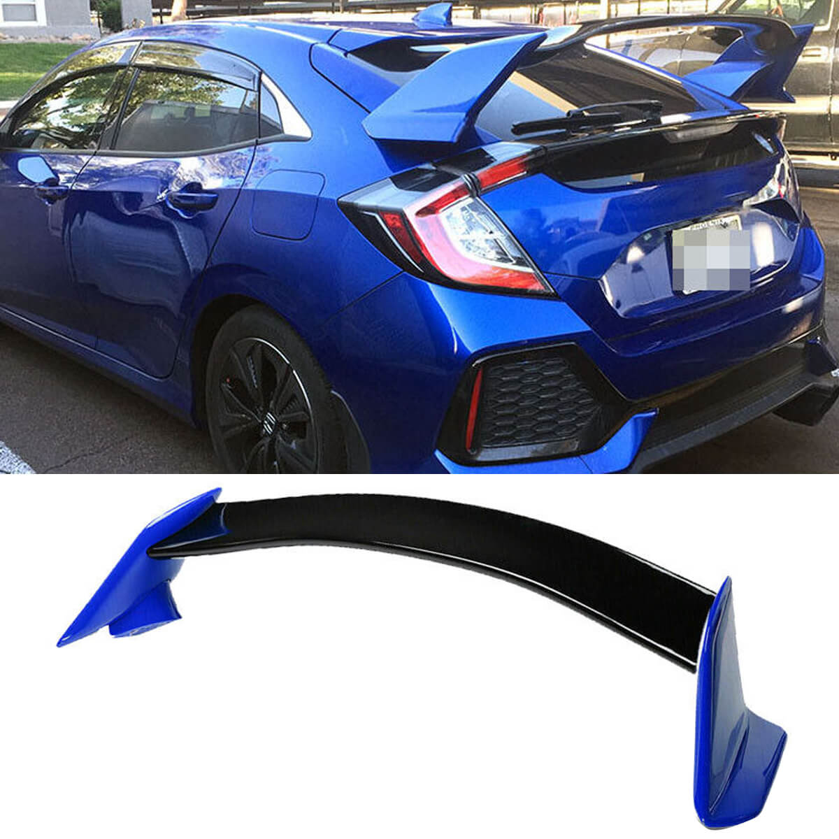 For 2016-2021 Honda Civic Hatchback 5 Door R Style Blue Black