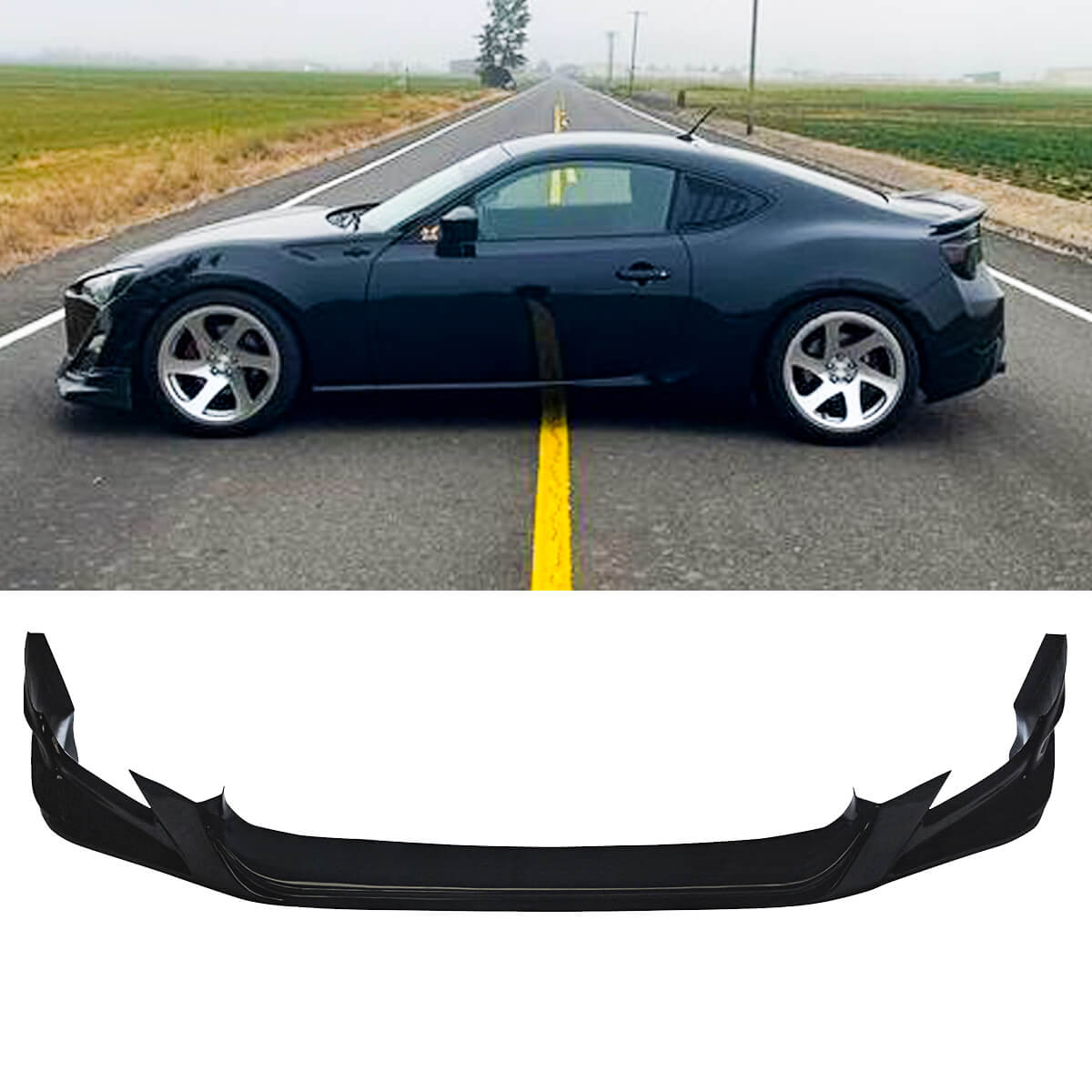 For  12-16 Toyota GT86 Scion FRS RS Style Front Bumper Lip Gloss Black
