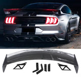For 2015-2023 Ford Mustang Coupe High Wing Spoiler GT500 CFTP Style Carbon Fiber Look